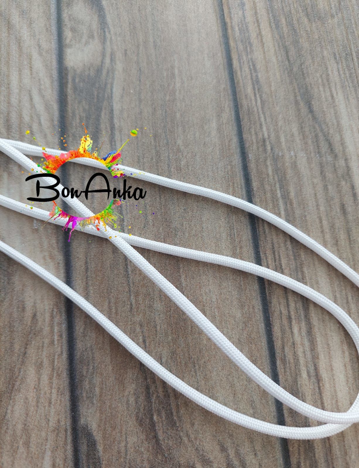 (1 metre) Beyaz Renk, 3,5 mm Paracord İp - (003)