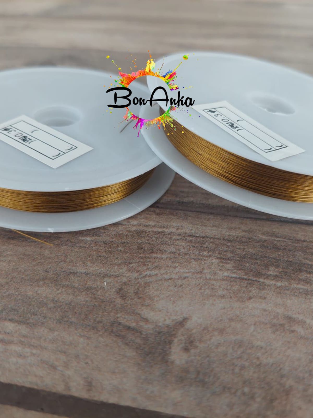 0,30 mm Koyu Altın Renk, 40-50 Metre Çelik Tel, Boncuk Teli, Hayalet Tel, Takı Malzemesi Teli