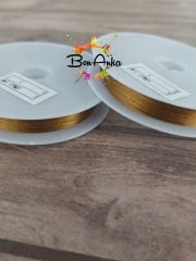 0,30 mm Koyu Altın Renk, 40-50 Metre Çelik Tel, Boncuk Teli, Hayalet Tel, Takı Malzemesi Teli