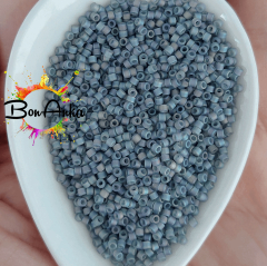(5 gram) - No:307 Miyuki Delica Boncuk DB-0863 (Opak Şeffaf Gri)
