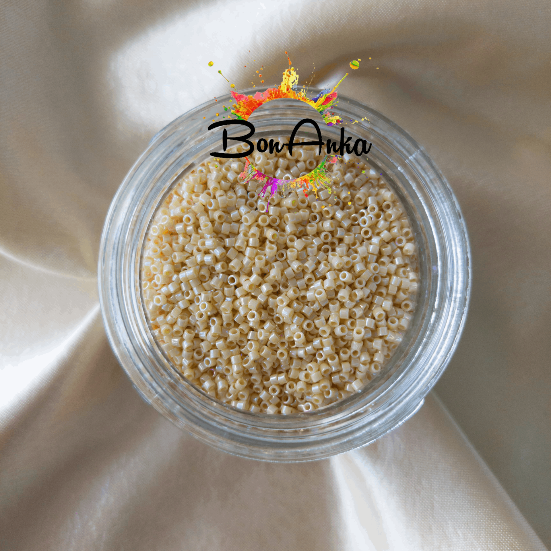 (5 gram) - No:424 Miyuki Delica Boncuk DB-1571 (Opak Fildişi Bej)