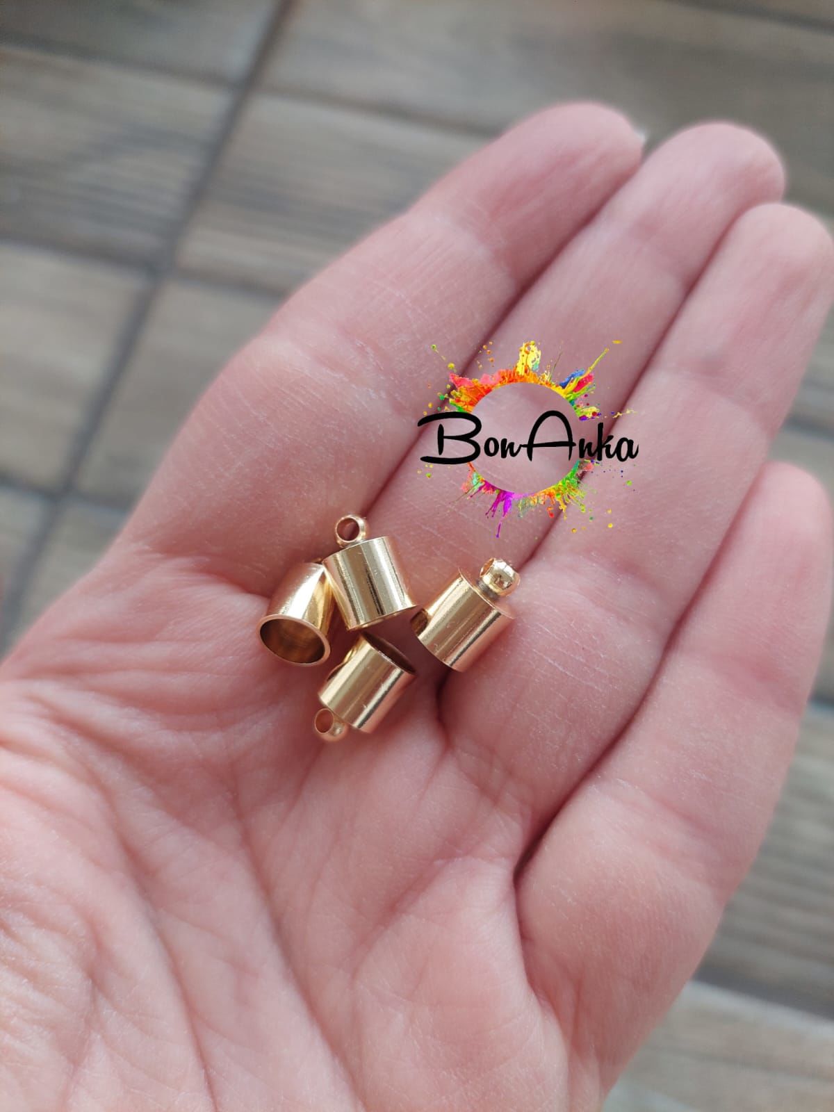 (1 Çift - 2 Adet) 7 mm Altın Renk Kapsül Kapama