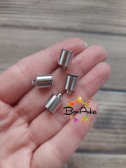 (1 Çift - 2 Adet) 8 mm Gümüş Renk Kapsül Kapama