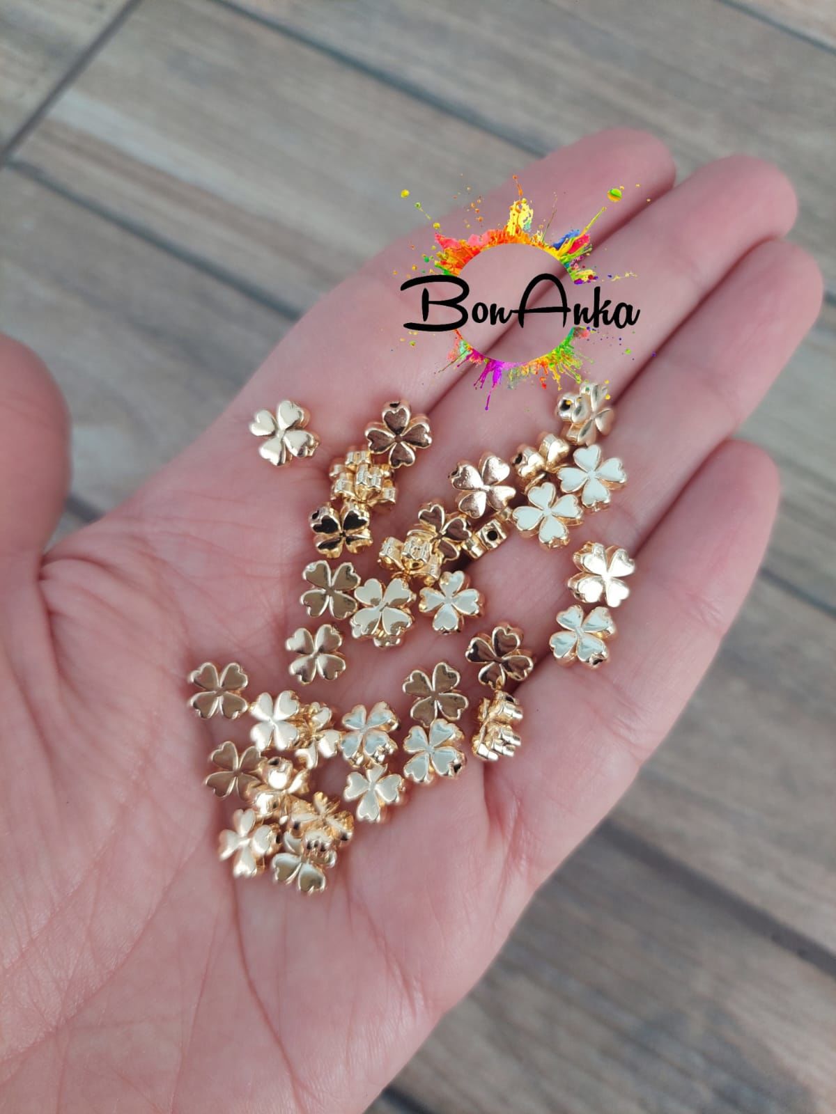 Altın Kaplama Yonca Model Bileklik Kolye Halhal Ara Aparatı