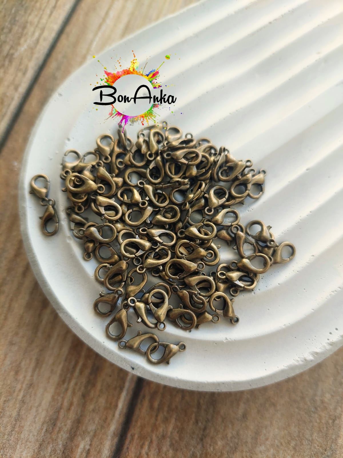 (20 adet) 10x6 mm, Antik Sarı Kaplama, 501 Papağan Kilit
