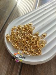 (20 adet) 12x6 mm, Sarı Kaplama, 502 Papağan Kilit