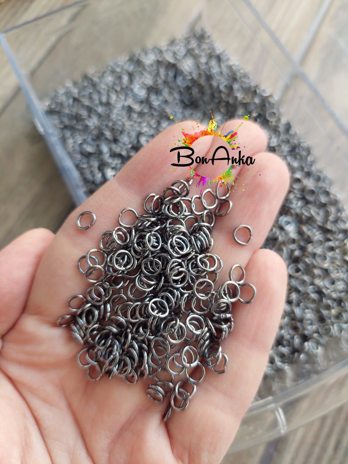 (5 Gram ~ 80 adet) 5 mm, Siyah Nikel Kaplama, Halka