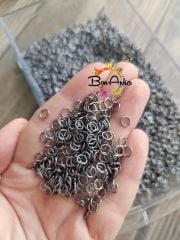 (5 Gram ~ 80 adet) 5 mm, Siyah Nikel Kaplama, Halka