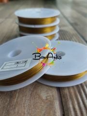 0,35 mm Koyu Altın Renk, 40-50 Metre Çelik Tel, Boncuk Teli, Hayalet Tel, Takı Malzemesi Teli