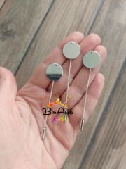 (1 Adet) 16 Mm Pul, 6 Cm İğne, Yaka İğne ve Piston Takımı, Broş, Nikel Kaplama