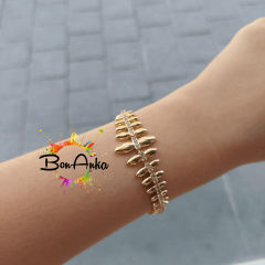 Kurşun Model Zirkon Taşlı Vip Bileklik - 14K