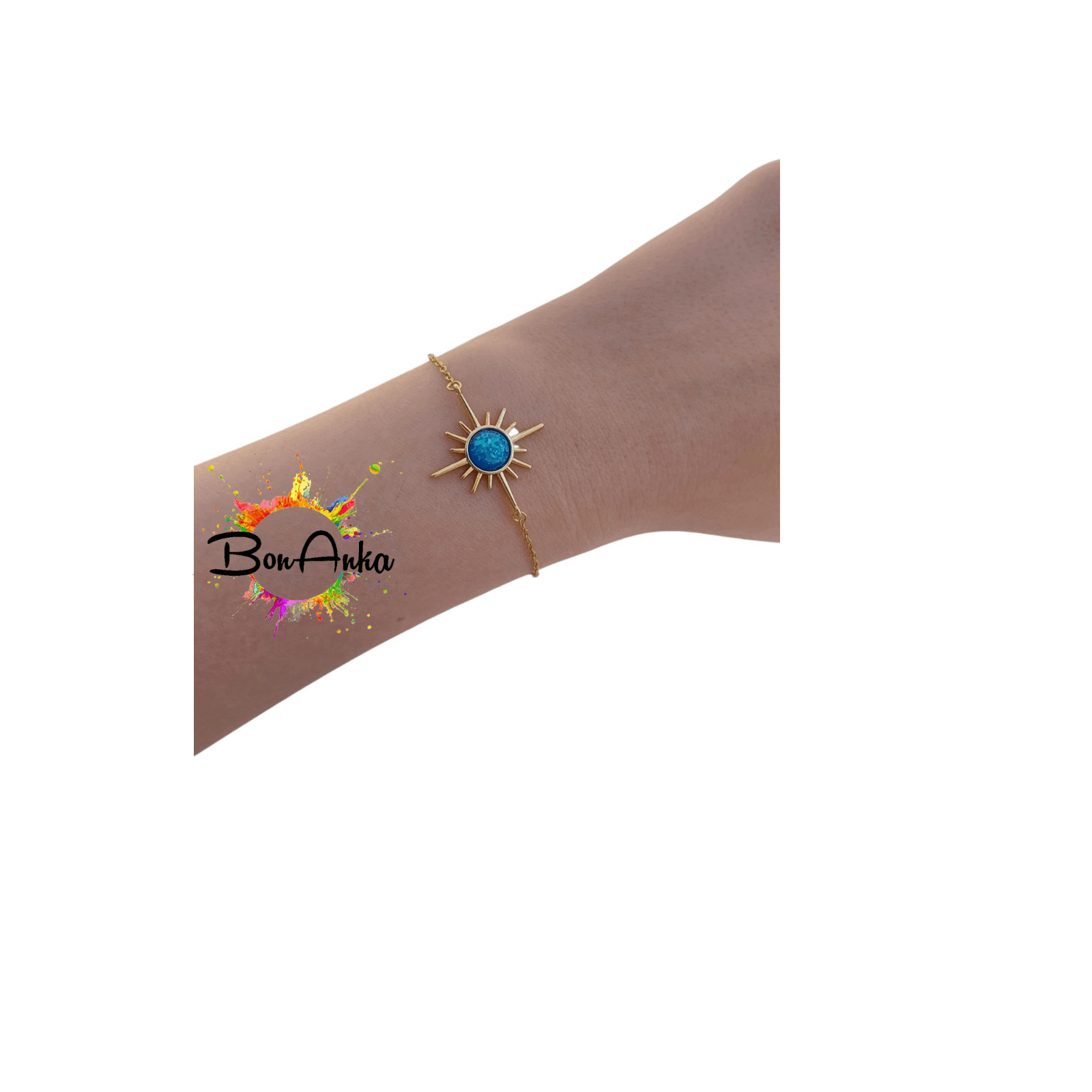 Opal Taşlı Kutup Yıldızı Model Vip Bileklik - 14K