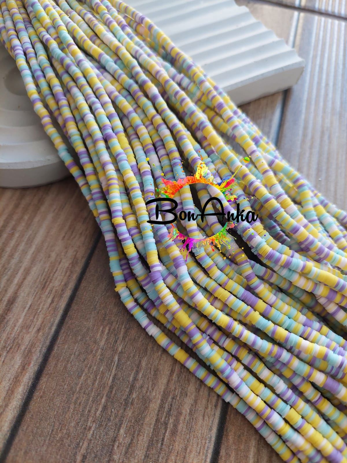 (1 Dizi) 4 mm Dizi Fimo Boncuk - 006