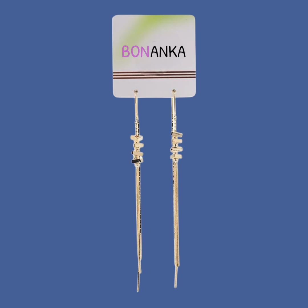 Sallantı Detaylı Gold Vip Küpe - 14K