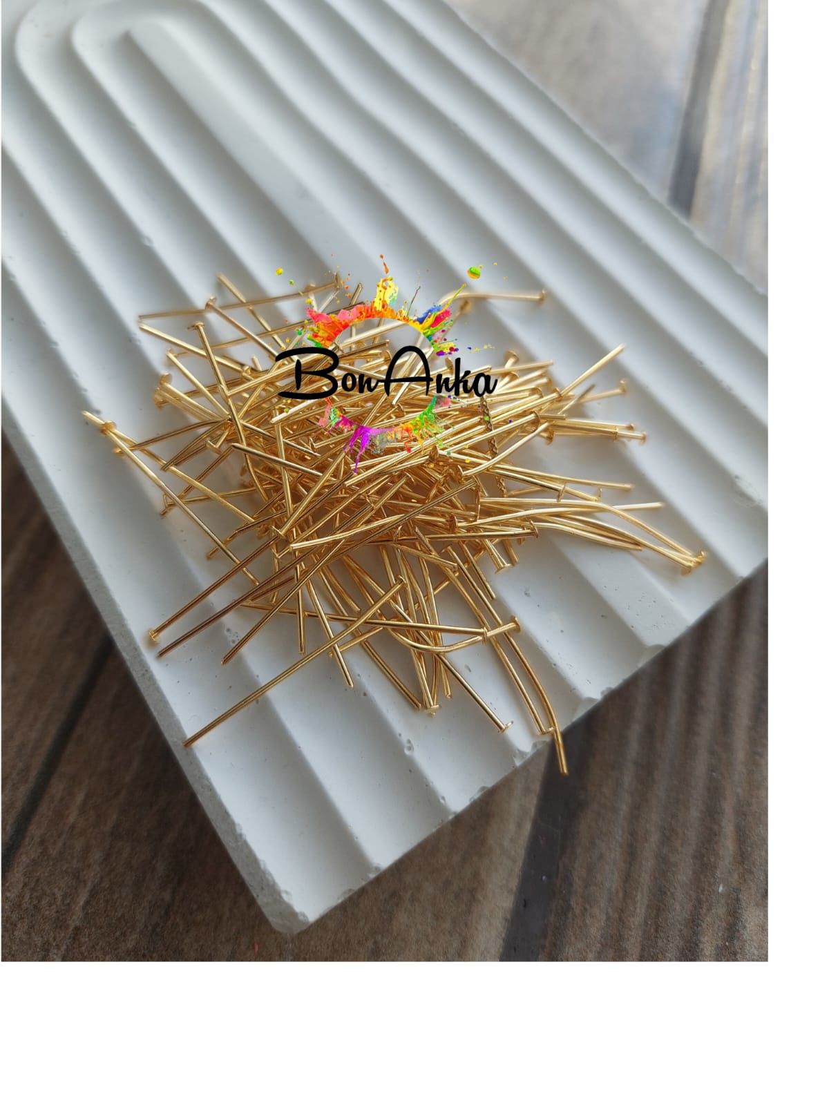 (1 gram) 3 cm A Kalite Altın Kaplama Düz Başlı Takı Çivisi