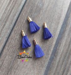(1 adet) Gold Metal Uçlu Mor Renk Püskül - 005