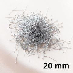 (20 adet) 20 mm Çelik Renk Çelik Top Başlı Takı Çivisi