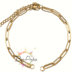 (1 adet) Çelik Gold Plakasız Ucu Halkalı Ataç Model Bileklik Aparatı