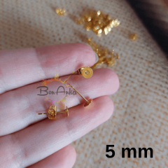 (5 çift 10 adet) Çelik Gold 5 mm Yapıştırma Çivi Küpe Aparatı