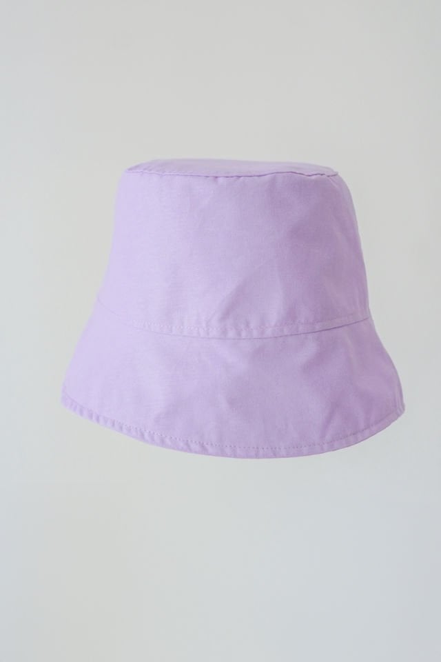 Poplin Bucket Şapka Nakışlı Mor