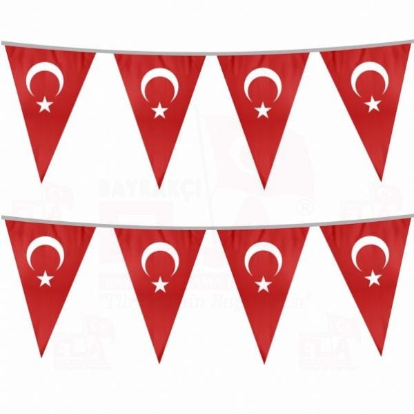 Üçgen İpe Dizili Bayraklar (1 Metre)