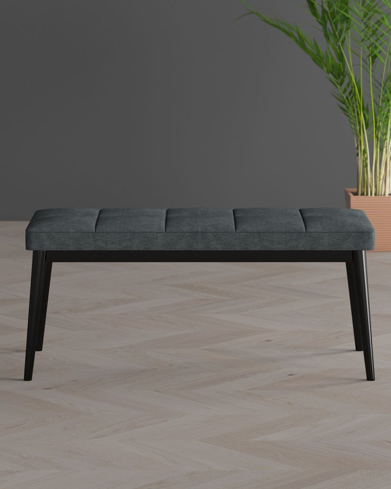 Door Front Pouf & Bench Black Leg ANTHRACITE