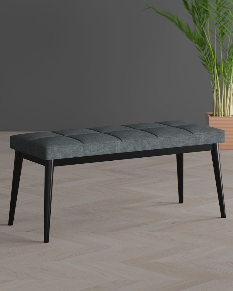 Door Front Pouf & Bench Black Leg ANTHRACITE