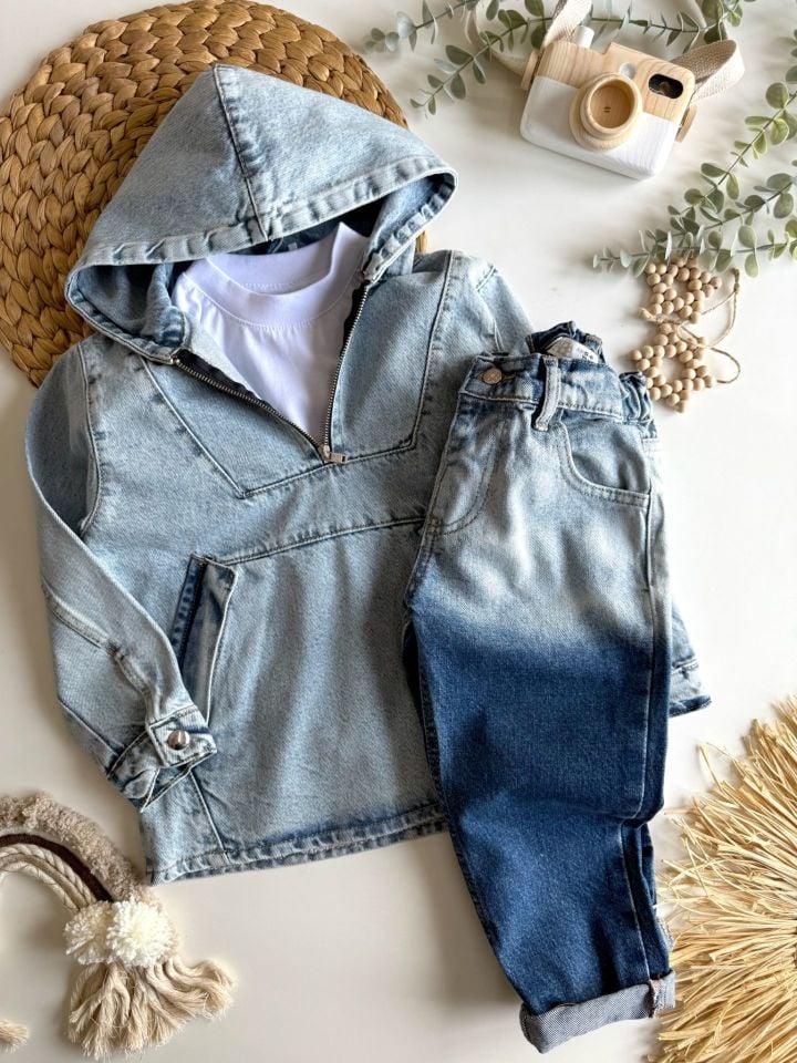 Denim Sweat Takım