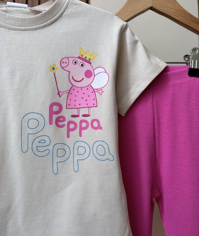 Peppa Baskılı Taytlı Takım