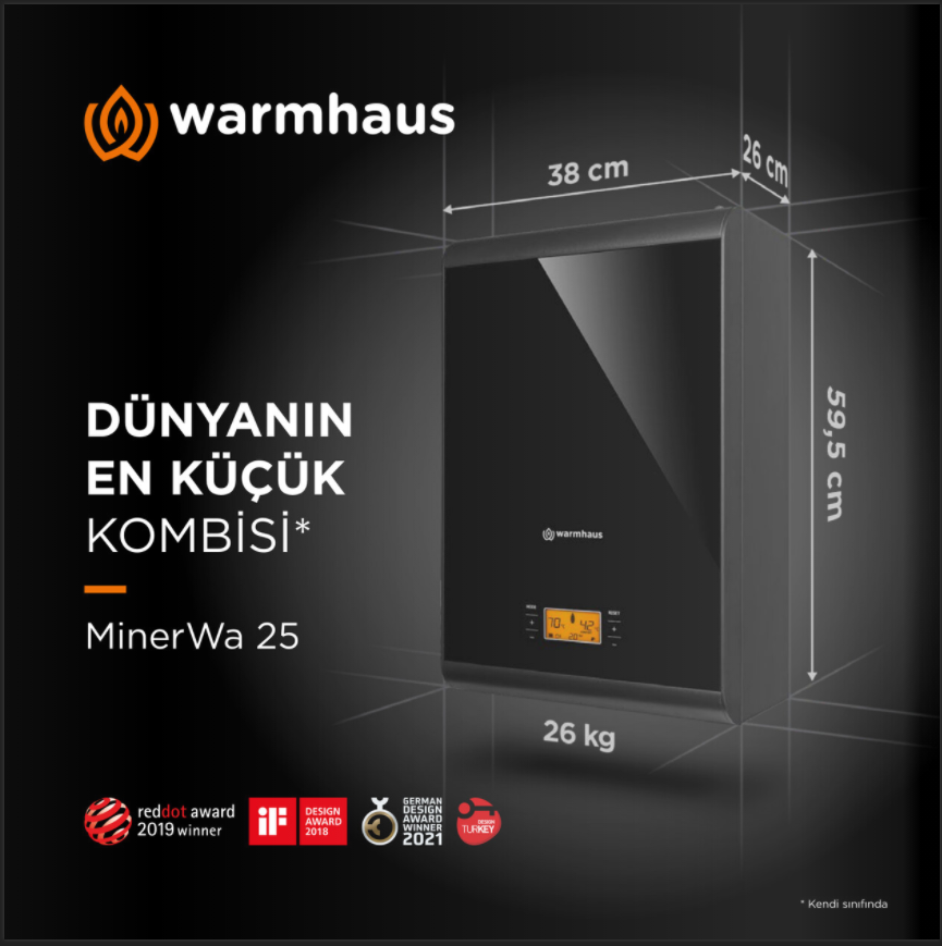 Warmhaus Minerwa 25 KW Premix Yoğuşmalı Kombi