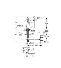 Grohe Essence Tek Kumandalı Lavabo Bataryası 1/2″ L-Boyut 32628GL1