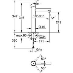 Grohe Çanak Lavabo Bataryası Concetto Xl Boyut Krom - 23920001