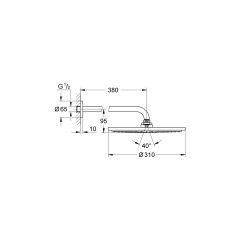 Grohe Rainshower Cosmopolitan Tepe Duşu ve Dirseği 38cm - 26066GL0