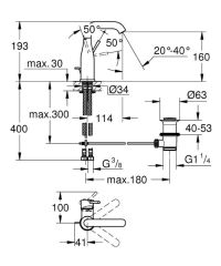 Grohe Lavabo Bataryası Essence M-Boyut Krom - 23462001