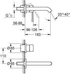 Grohe Essence İki delikli lavabo bataryası M-Boyut - 29192KF1