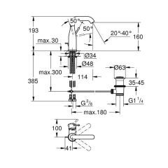 Grohe Essence Tek kumandalı lavabo bataryası M-Boyut - 24173GN1