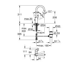 Grohe Eurosmart Tek Kumandalı Lavabo Bataryası L-Boyut - 23537002