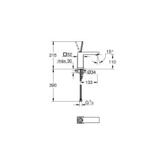 Grohe Eurocube Joy Tek Kumandalı Lavabo Bataryası M-Boyut  23658000