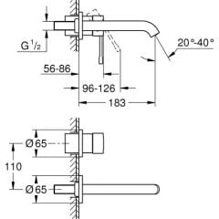 Grohe Essence Iki Delikli Lavabo Bataryasım-Boyut 19408DL1