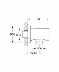 Grohe RAİNSHOWER DUŞ ÇIKIŞ DİRSEĞİ, 1/2'' - 27057DC0