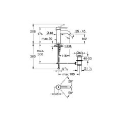 Grohe Essence Tek Kumandalı Lavabo Bataryası S-Boyut 23589001