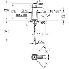 Grohe Grandera Tek Kumandalı Lavabo Bataryası m-Boyut 23310IG0