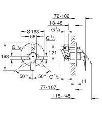 Grohe EUROSMART TEK KUMANDALI BANYO BATARYASI - 33305003