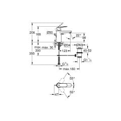 Grohe Eurosmart Cosmo Siyah Lavabo Bataryası 23325KW0