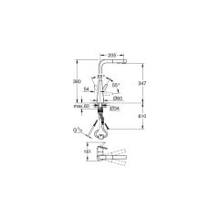 Grohe Zedra Tek Kumandalı Eviye Bataryası 32553002