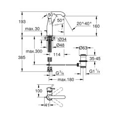 Grohe M-Boyut Essence Tek kumandalı Siyah Lavabo Bataryası 24173A01