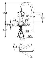 Grohe Eurostyle Cosmopolitan Tek Akışlı Eviye Bataryası - 31482003