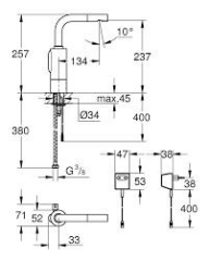 Grohe Essence E Fotoselli Lavabo Bataryası Elektrikli (36088000)