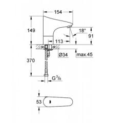 Grohe Europlus E Fotoselli Lavabo Bataryası Pilli 36232001