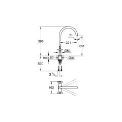 Grohe Atrio Eviye bataryası 30362000